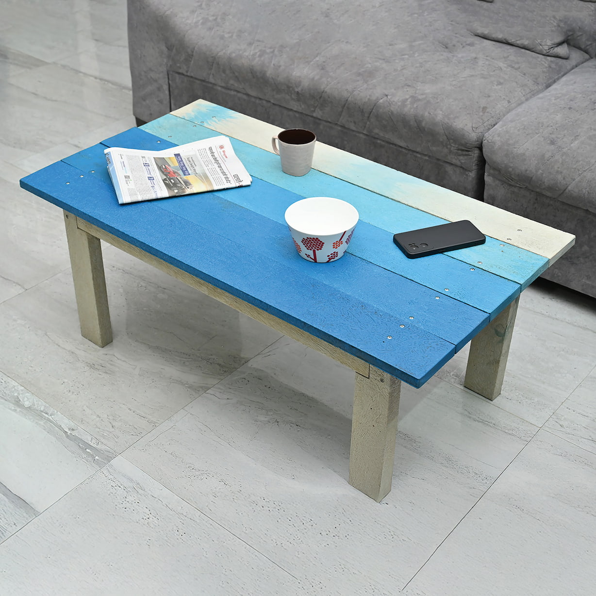 Eco centre table crafted from 100% recycled plastic durable and sustainable furniture