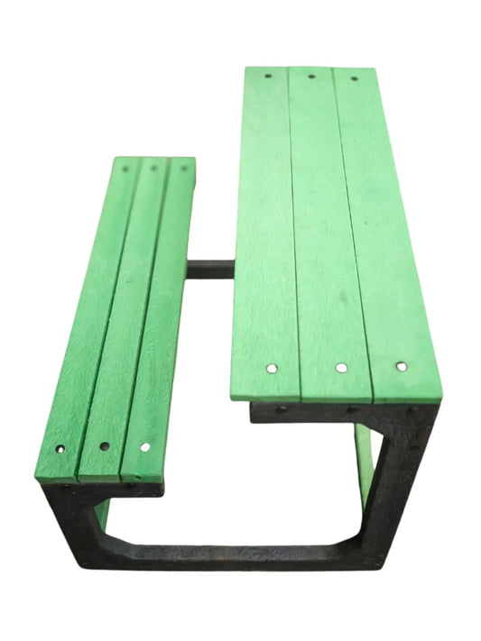 Top view of EcoSmart school bench made from 100% recycled plastic outdoor eco friendly seating.