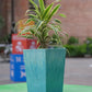 Teal Eco friendly flower pot sustainable design made from recycled plastic for long lasting use