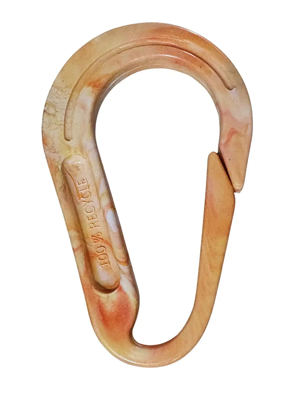Orange ecoClip keychain made from recycled plastic carabiner style eco friendly durable accessory