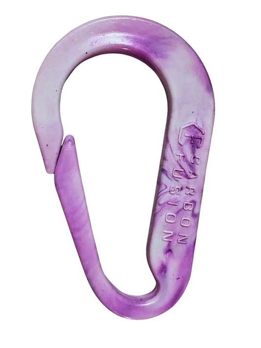 Purple ecoClip keychain made from recycled plastic carabiner style eco friendly durable accessory