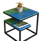 Side view of small coffee table made from 100 percent recycled plastic modern durable eco friendly furniture