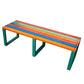 Sideview of colorSplash outdoor bench made from 100 percent recycled plastic durable eco friendly seating