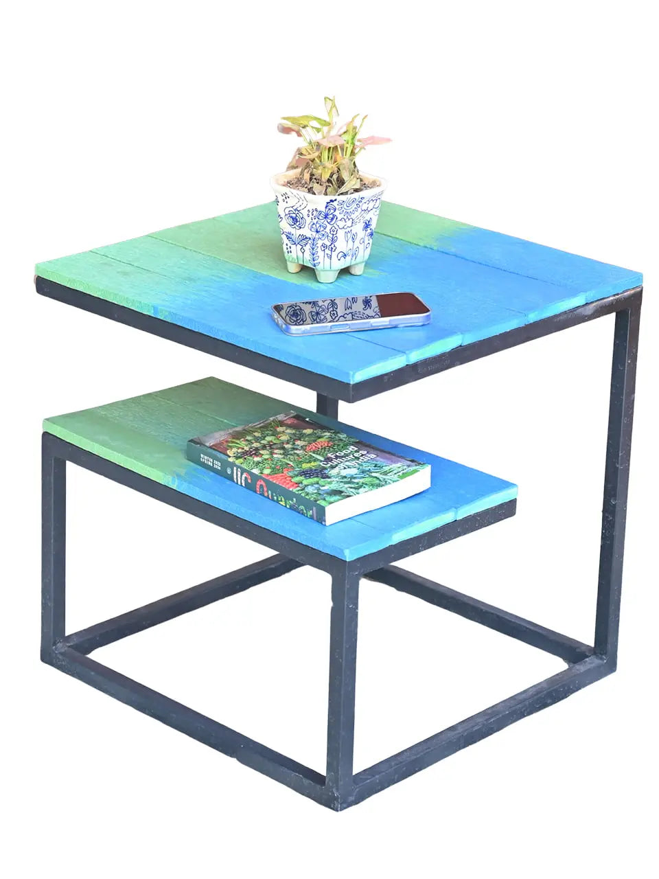 Small coffee table made from 100 percent recycled plastic modern durable eco friendly furniture