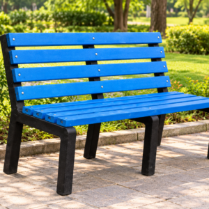 Vivid Blue Park Bench