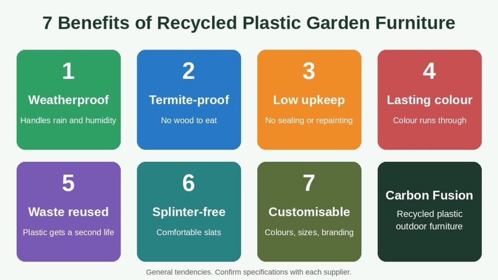 Recycled plastic garden furniture