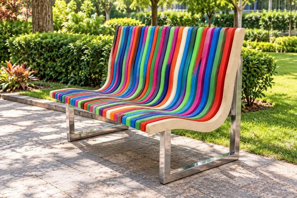 Recycled plastic garden furniture
